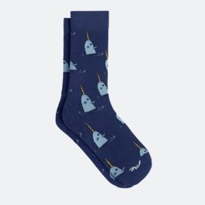 MEUNDIES NARWHAL DESIGN SUPIMA COTTON CREW SOCKS L